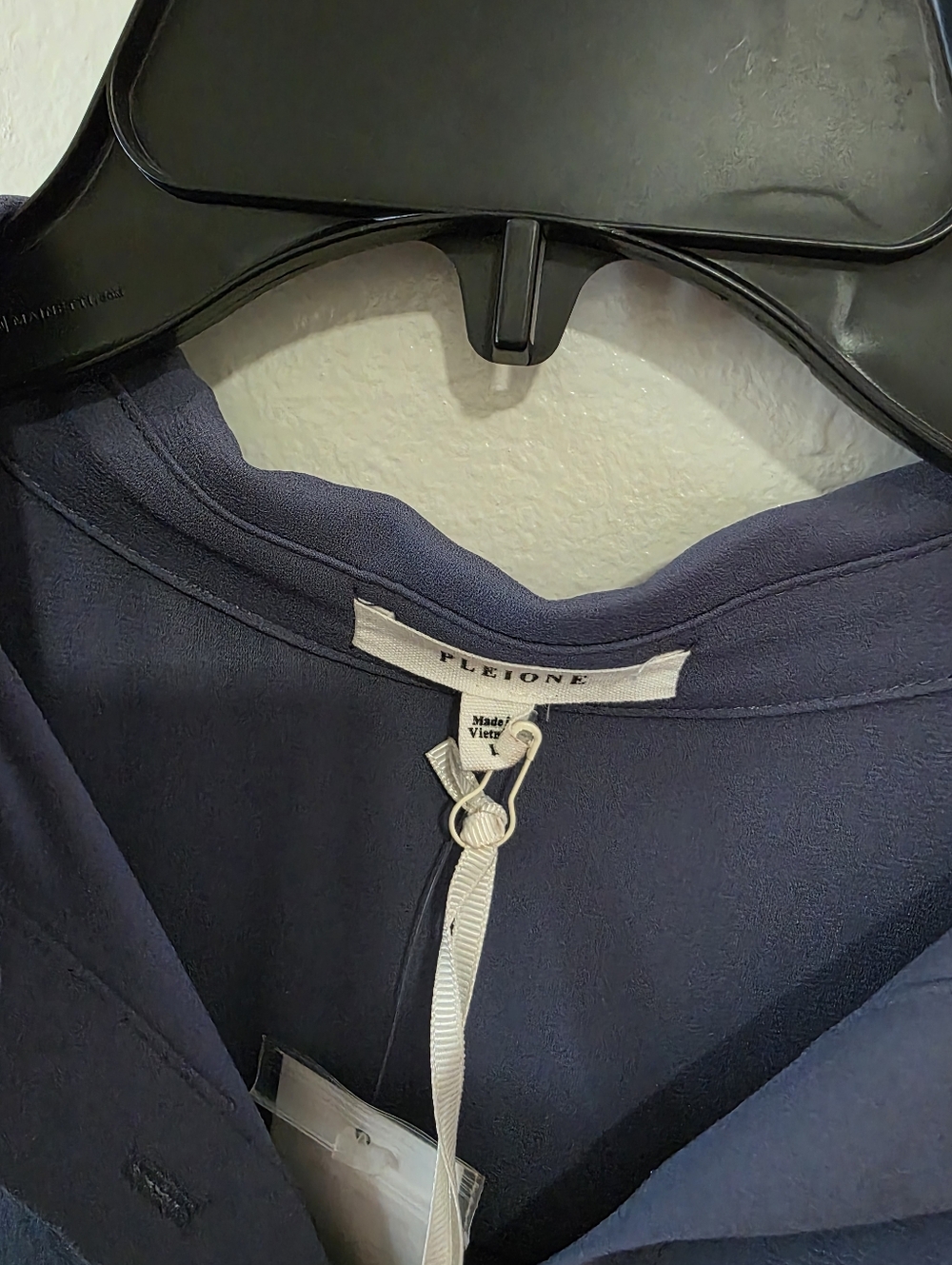 Button-Down Blouse— Dusty Blue - Picture 3 of 4